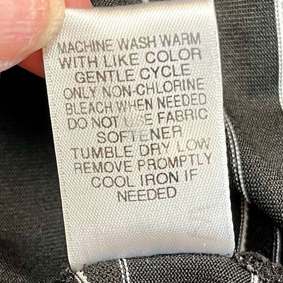 Roundtree & Yorke Performance Striped Polo Black White Medium - Picture 8 of 8